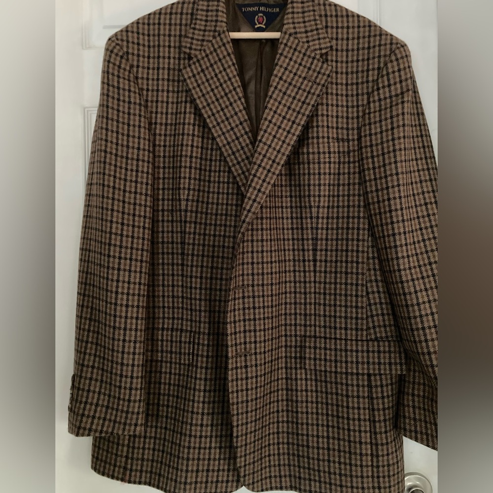 Vintage Tommy Hilfiger Parisian Brown Plaid Men's Blazer